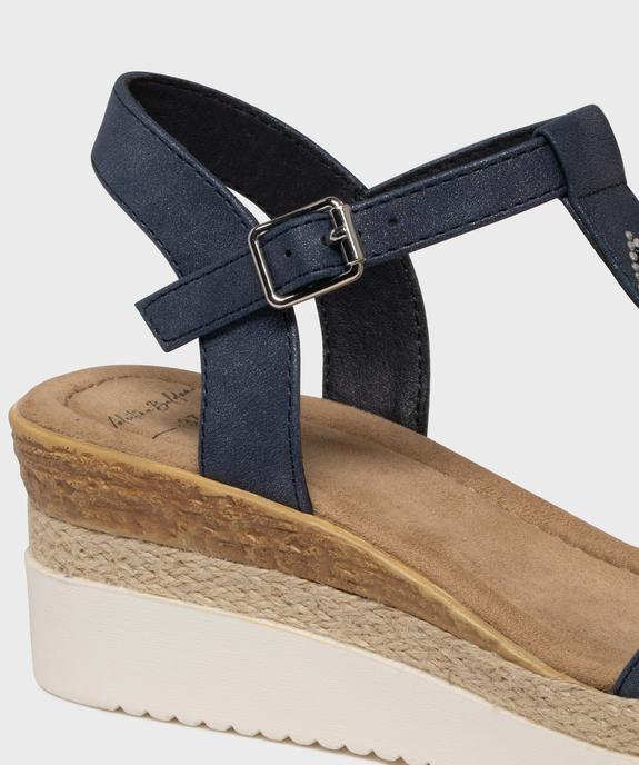 Sandales à talon compensé et bride pailletée femme vue4 - VALENTINA BALDA - GEMO