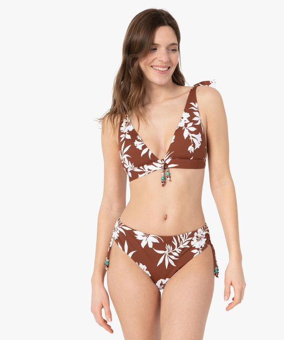 Haut de maillot de bain femme à motifs fleuris forme triangle vue3 - GEMO (PLAGE) - GEMO