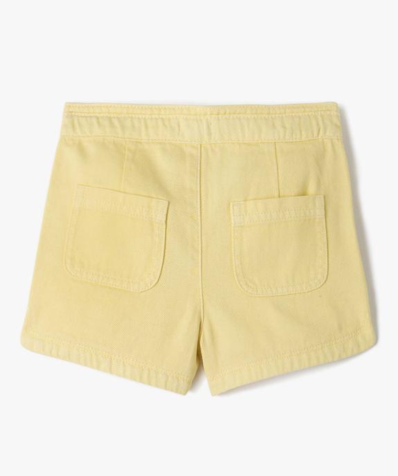 Short fille en toile denim avec bas arrondi vue4 - GEMO 4G FILLE - GEMO