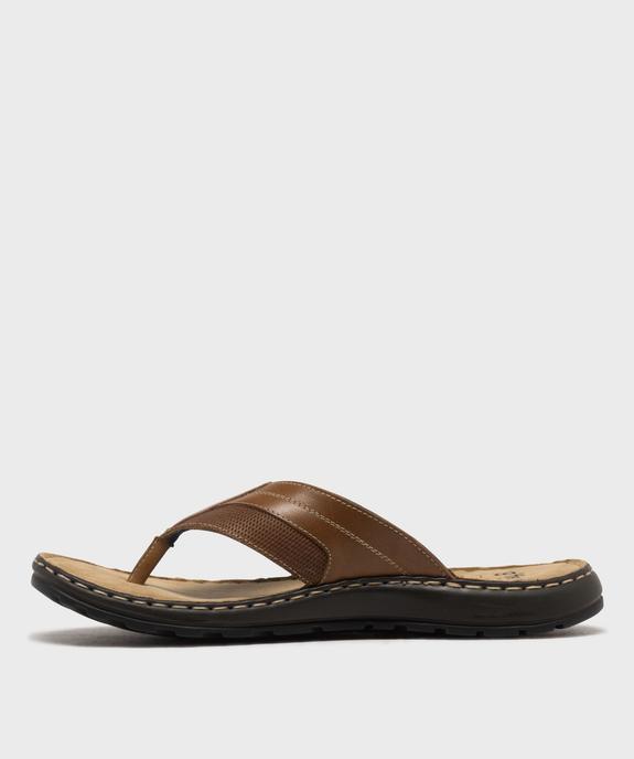 Claquettes à entredoigt en cuir homme - G'Flex vue3 - G'FLEX - GEMO