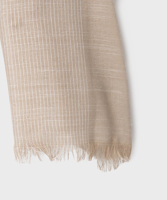 Foulard rectangulaire grand format en voile rayé homme vue2 - GEMO 4G HOMME - GEMO