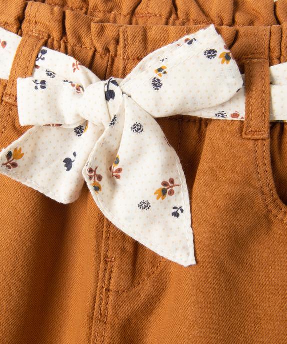 Pantalon fille en toile avec bas resserrés et ceinture fantaisie - LuluCastagnette vue3 - LULUCASTAGNETTE - GEMO