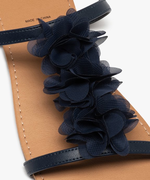 Sandales femme à talon plat ornées de fleurs en tissu vue6 - GEMO (CASUAL) - GEMO
