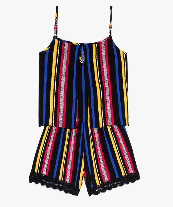 Combishort fille avec empiècement volanté effet 2 en 1 vue2 - GEMO (JUNIOR) - GEMO