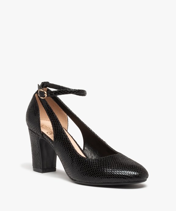 Escarpins femme unis imitation serpent vue2 - GEMO(URBAIN) - GEMO