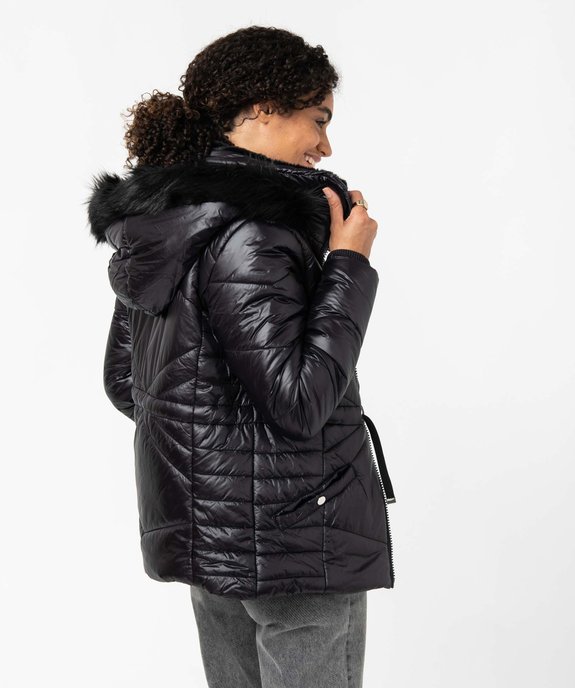 Blouson femme matelassé avec capuche doublée peluche vue3 - GEMO(FEMME PAP) - GEMO