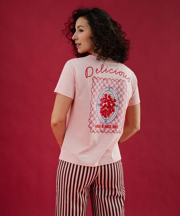 Tee-shirt manches courtes avec motifs cerises femme vue5 - GEMO(FEMME PAP) - GEMO