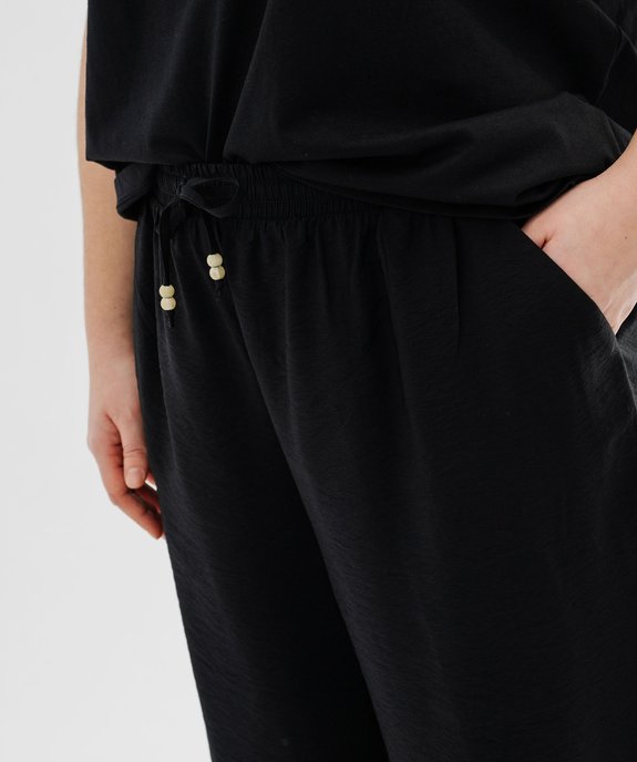 Pantalon large et fluide en matière froissée et soyeuse femme grande taille vue2 - GEMO 4G GT - GEMO