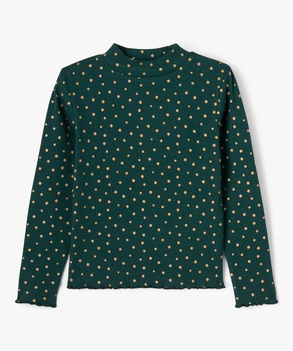 Tee-shirt manches longues col montant en maille côtelée fille - GEMO 4G FILLE Tee-shirt manches longues col montant en maille côtelée fille vue1 - GEMO 4G FILLE - GEMO