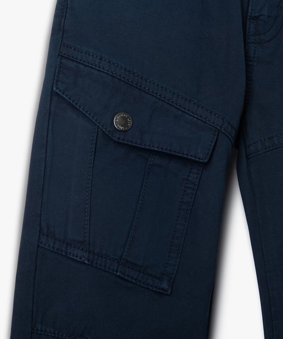 Pantalon garçon coupe cargo à taille élastiquée vue2 - GEMO (ENFANT) - GEMO