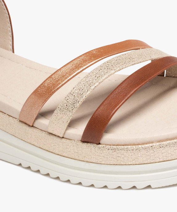 Sandales fille compensées à fines brides brillantes vue6 - GEMO (ENFANT) - GEMO