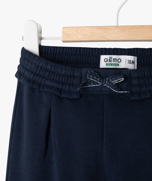 Pantalon de jogging avec pinces bébé fille vue5 - GEMO 4G BEBE - GEMO