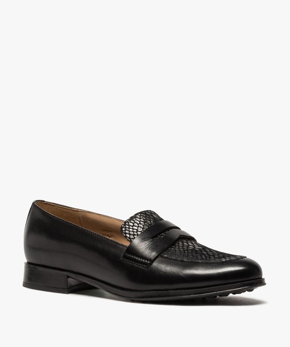 Mocassins femme à talon plat en cuir – Pierre Cardin vue2 - PIERRE CARDIN D - GEMO