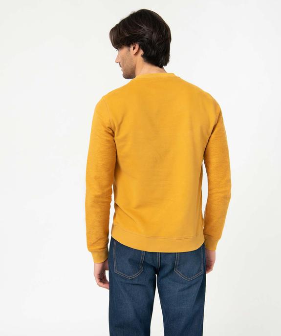Sweat homme bi-matières avec inscription vue3 - GEMO (HOMME) - GEMO