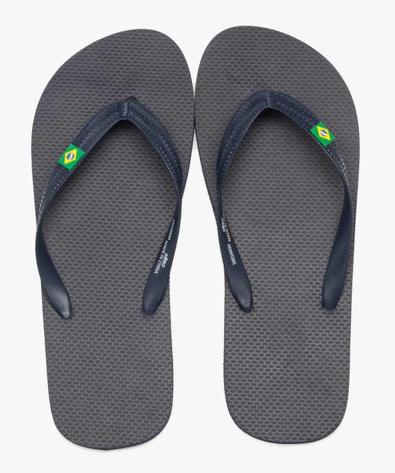 Tongs unies à petit drapeau brésilien homme  vue1 - GEMO (PLAGE) - GEMO