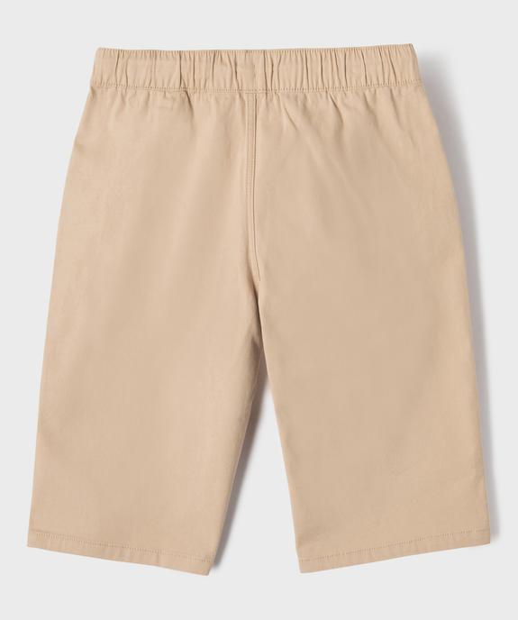 Bermuda en coton stretch coupe loose avec taille élastique garçon vue3 - GEMO 4G GARCON - GEMO