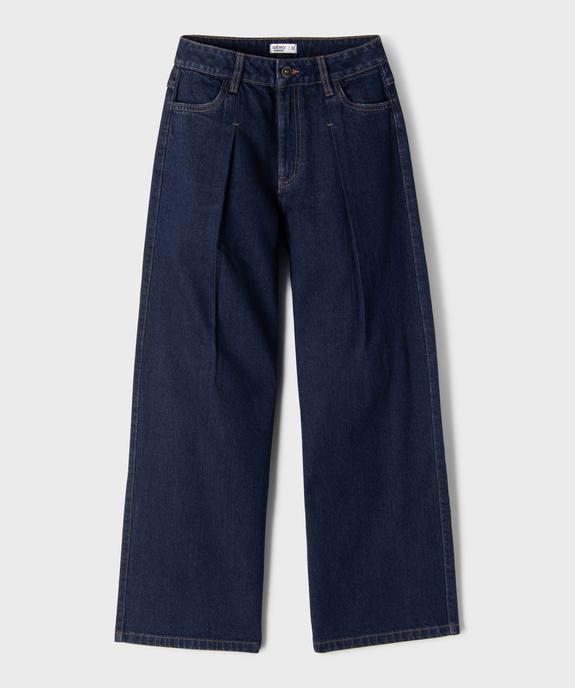 Jean wide leg à pinces avec taille ajustable fille vue1 - GEMO 4G FILLE - GEMO