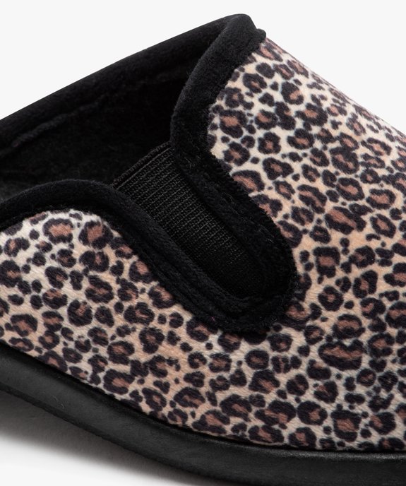 Chaussons femme mules confort compensées à motif léopard vue6 - GEMO(HOMWR FEM) - GEMO