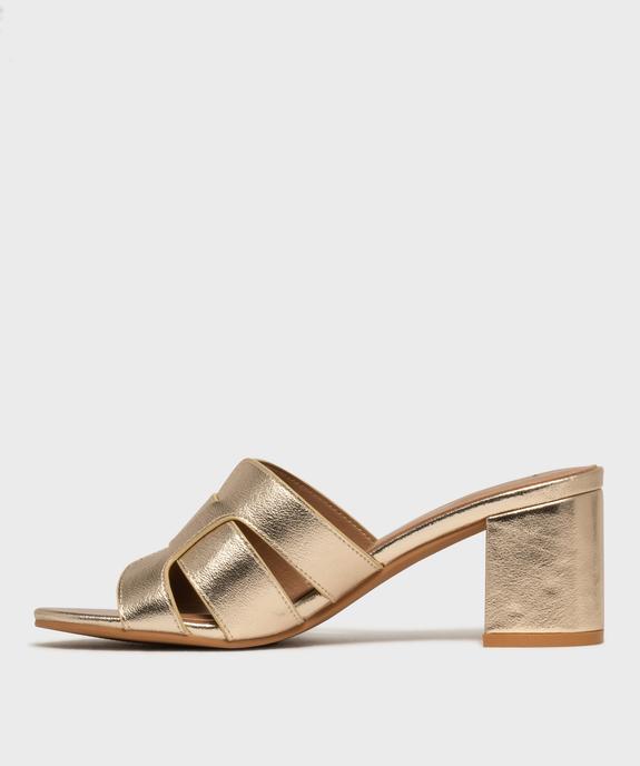 Mules à talon épais métallisées femme - Follow Me vue3 - FOLLOW ME - GEMO