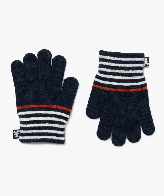 Gants à rayures en maille douce garçon - LuluCastagnette vue1 - LULUCASTAGNETTE - GEMO
