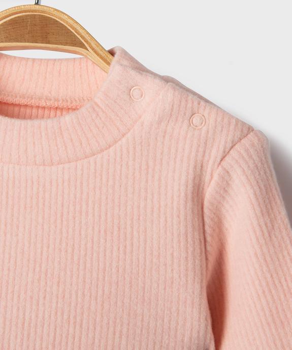 Tee-shirt manches longues chaud en maille côtelée bébé fille - GEMO(BEBE DEBT) Tee-shirt manches longues chaud en maille côtelée bébé fille vue2 - GEMO(BEBE DEBT) - GEMO