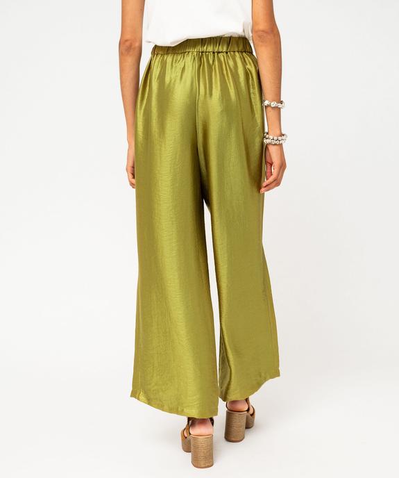 Pantalon large et fluide en viscose gaufrée et satinée femme - GEMO(FEMME PAP) Pantalon large et fluide en viscose gaufrée et satinée femme vue3 - GEMO(FEMME PAP) - GEMO