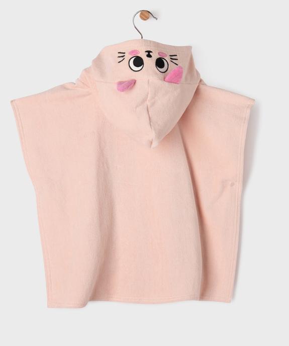 Cape de bain à capuche bébé fille motif chaton vue3 - GEMO 4G BEBE - GEMO