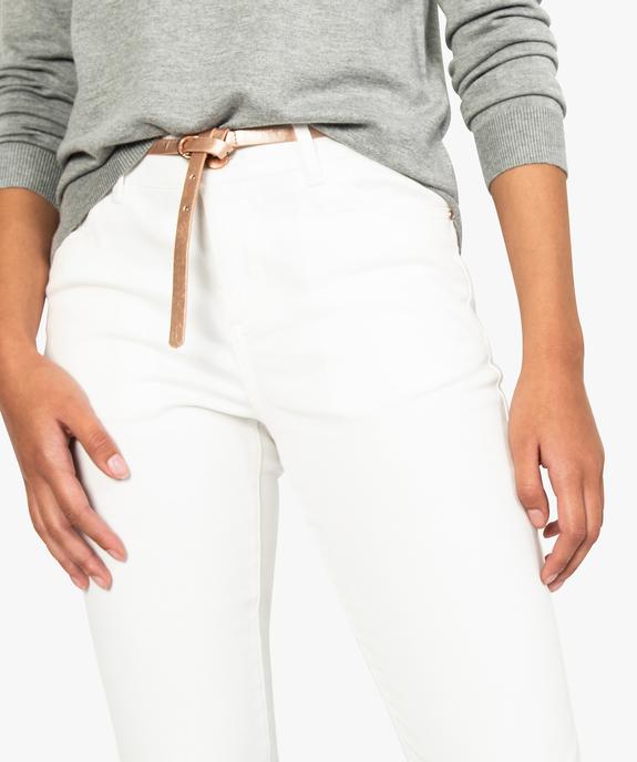 Pantalon en toile avec fine ceinture pour femme vue2 - GEMO(FEMME PAP) - GEMO