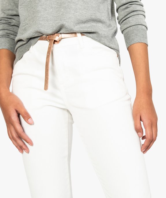 Pantalon en toile avec fine ceinture pour femme vue2 - GEMO(FEMME PAP) - GEMO