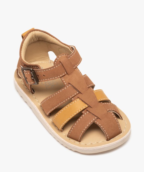Sandales garçon à brides multiples en cuir – NA! vue5 - NA! - GEMO