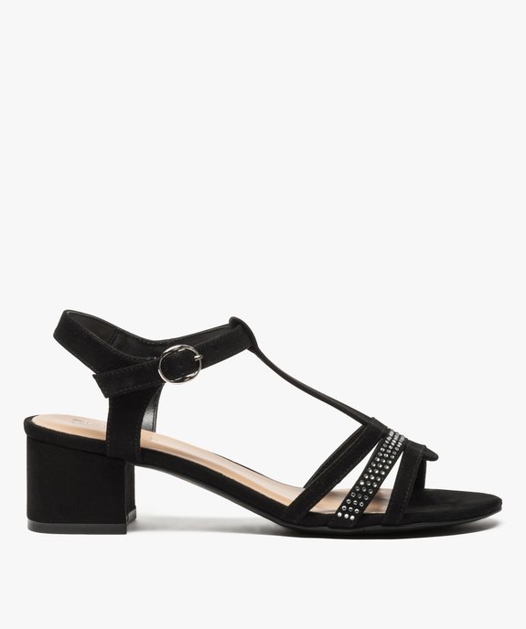 Sandales femme à talon avec brides et strass vue1 - GEMO(URBAIN) - GEMO