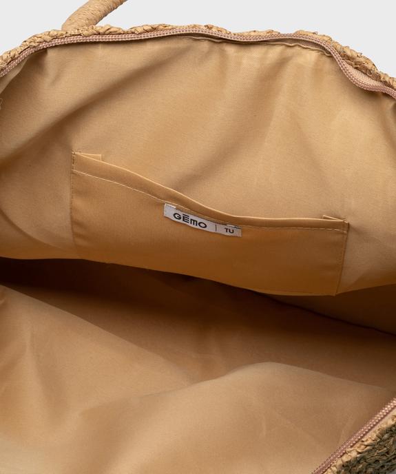 Cabas grand format en paille de papier femme vue3 - GEMO (ACCESS) - GEMO