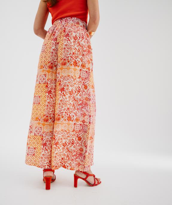 Pantalon ample en viscose texturée et fluide femme vue3 - GEMO 4G FEMME - GEMO