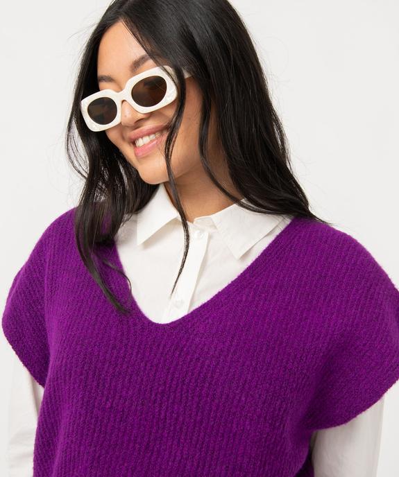 Pull femme sans manches avec col V vue2 - GEMO(FEMME PAP) - GEMO