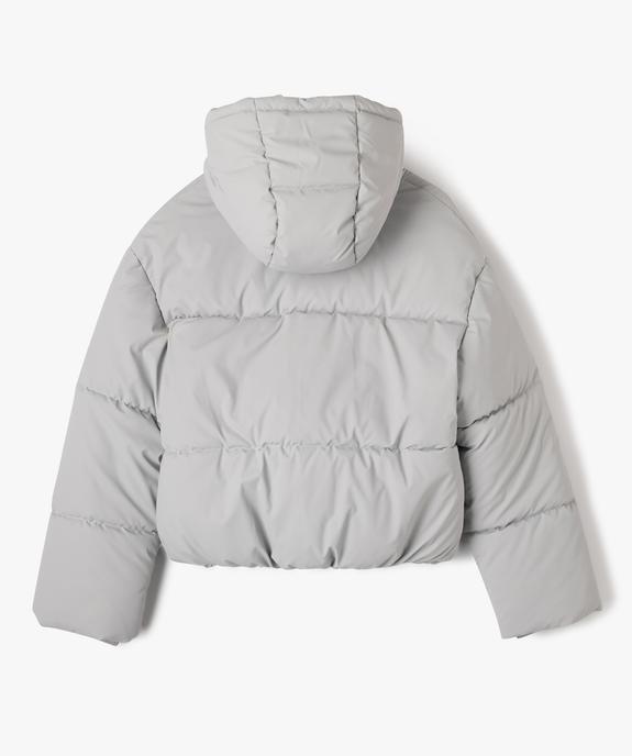 Parka courte à capuche finition mate fille vue4 - GEMO 4G FILLE - GEMO