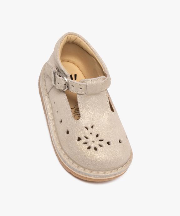 Chaussures babies en cuir pailleté à boucle bébé fille vue5 - NA! - GEMO
