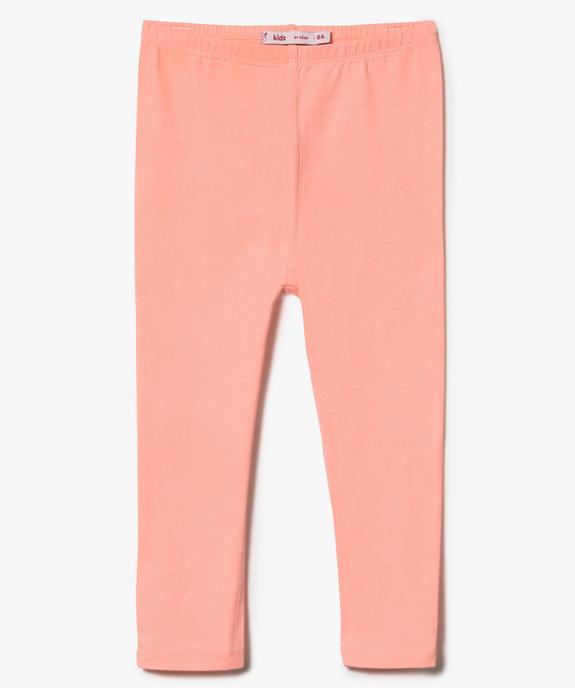 Legging court fille coloris uni en coton vue1 - GEMO (ENFANT) - GEMO