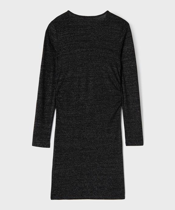 Robe manches longues coupe courte et ajustée en maille pailletée fille - GEMO (JUNIOR) Robe manches longues coupe courte et ajustée en maille pailletée fille vue4 - GEMO (JUNIOR) - GEMO