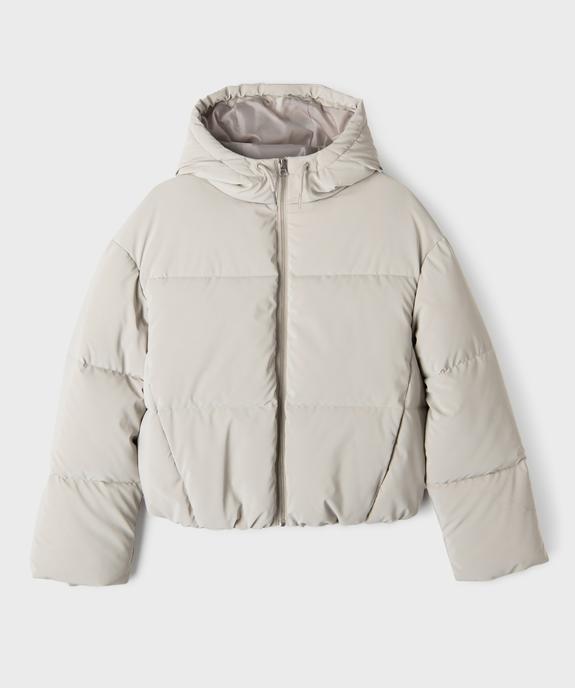 Parka courte à capuche en matière déperlante finition mate fille vue1 - GEMO 4G FILLE - GEMO
