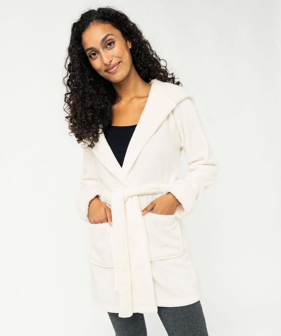 Peignoir en velours avec capuche femme vue1 - GEMO(HOMWR FEM) - GEMO