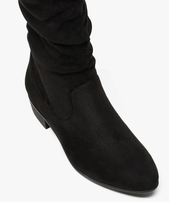 Bottes femme unies en suédine tige drapée vue5 - GEMO (CASUAL) - GEMO