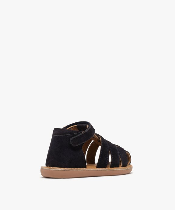 Sandales bébé garçon en cuir suédé uni et à scratch vue8 - BUGGY GEMO FOR GOOD - GEMO