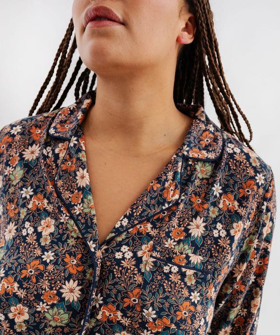 Pyjama femme grande taille deux pièces : chemise et pantalon vue5 - GEMO 4G FEMME - GEMO