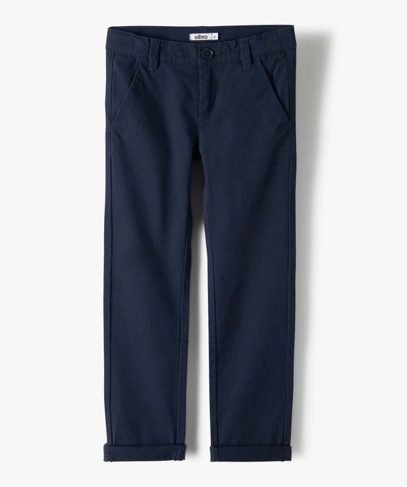 Pantalon chino en twill de coton garçon vue2 - GEMO 4G GARCON - GEMO