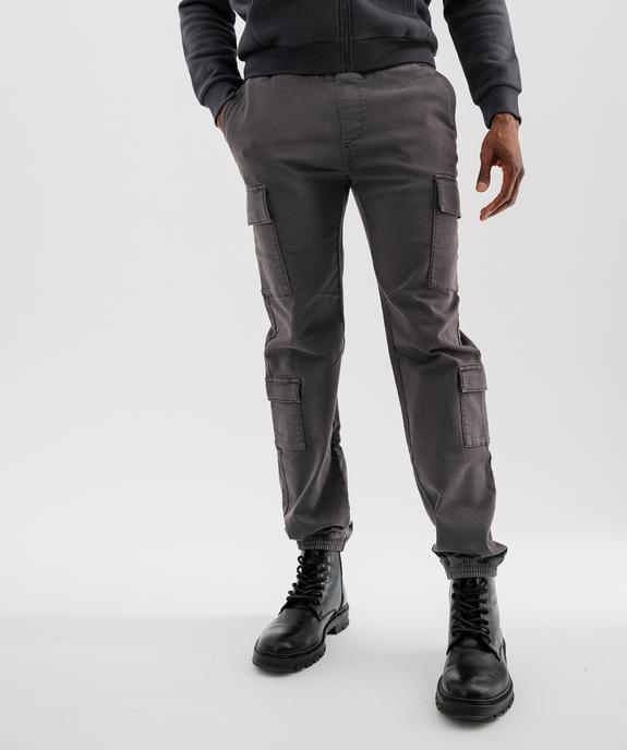 Pantalon jogger coupe cargo avec taille ajustable homme vue2 - GEMO (HOMME) - GEMO