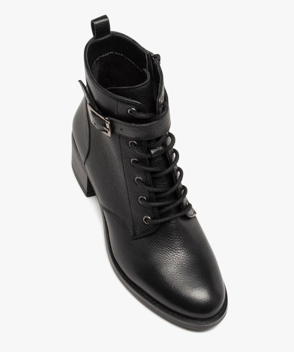 Bottines femme à talon en cuir grainé uni - Taneo  vue5 - TANEO - GEMO