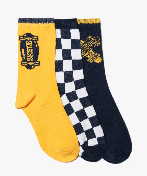 Chaussettes garçon tige haute motif skate (lot de 3) vue1 - GEMO (ENFANT) - GEMO