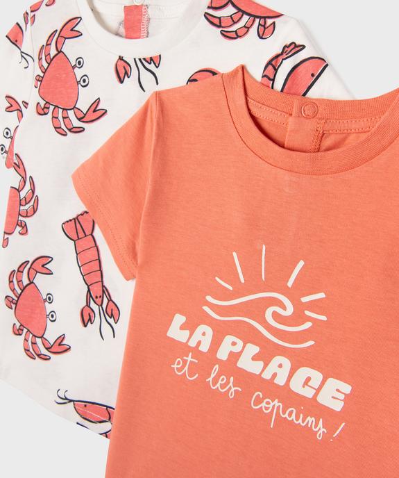 Tee-shirts manches courtes imprimés bébé garçon (lot de 2) vue2 - GEMO 4G BEBE - GEMO