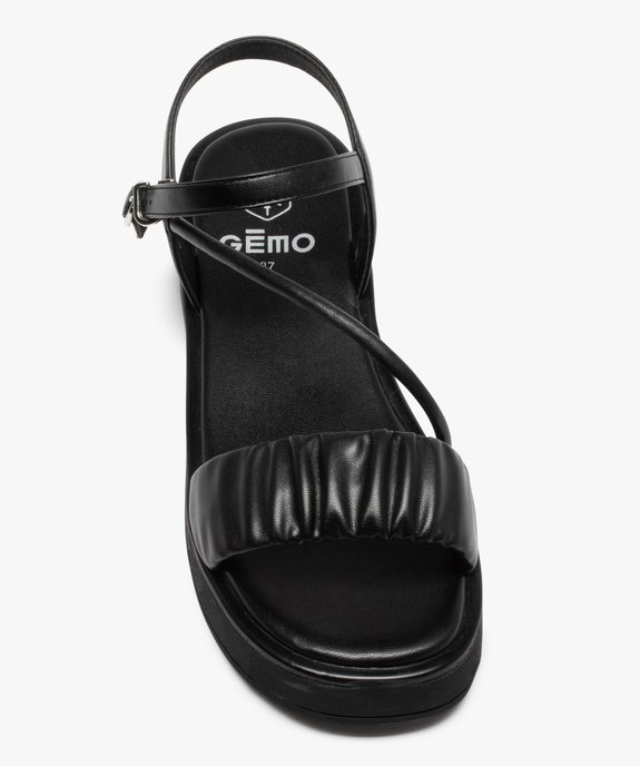 Sandales femme unies à semelle plateforme et bride drapée vue5 - GEMO (CASUAL) - GEMO