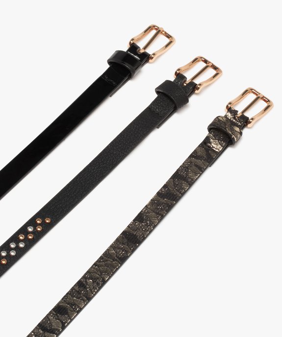 Ceinture femme fine coloris assortis (lot de 3) vue2 - GEMO (ACCESS) - GEMO